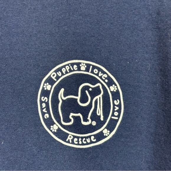 Gildan, Puppie Love Rescue, Blue Long Sleeve Tee Classic Crew Neck. Size Large. - Picture 2 of 6